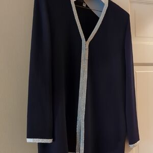 St. John Navy Top with Silver Trim